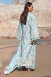 Aquamarine | 3Pc Unstitched Suit Lawnkari Summer Together By Afrozeh